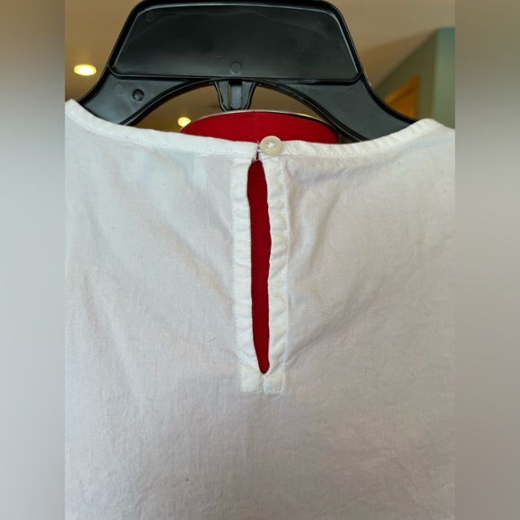 J.Crew embroidered flutter sleeve blouse, stretch cotton poplin, Extra Small. - Picture 8 of 15